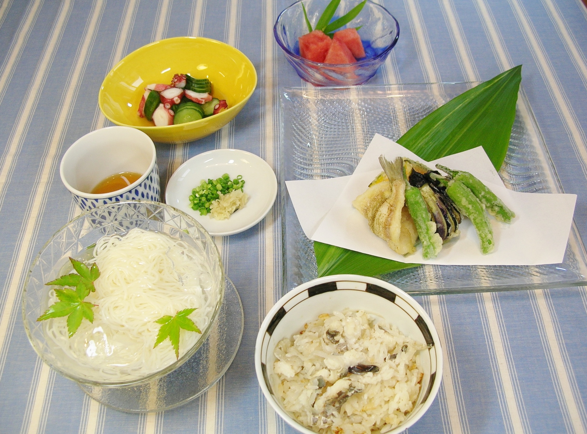 そうめん＆鱧ご飯